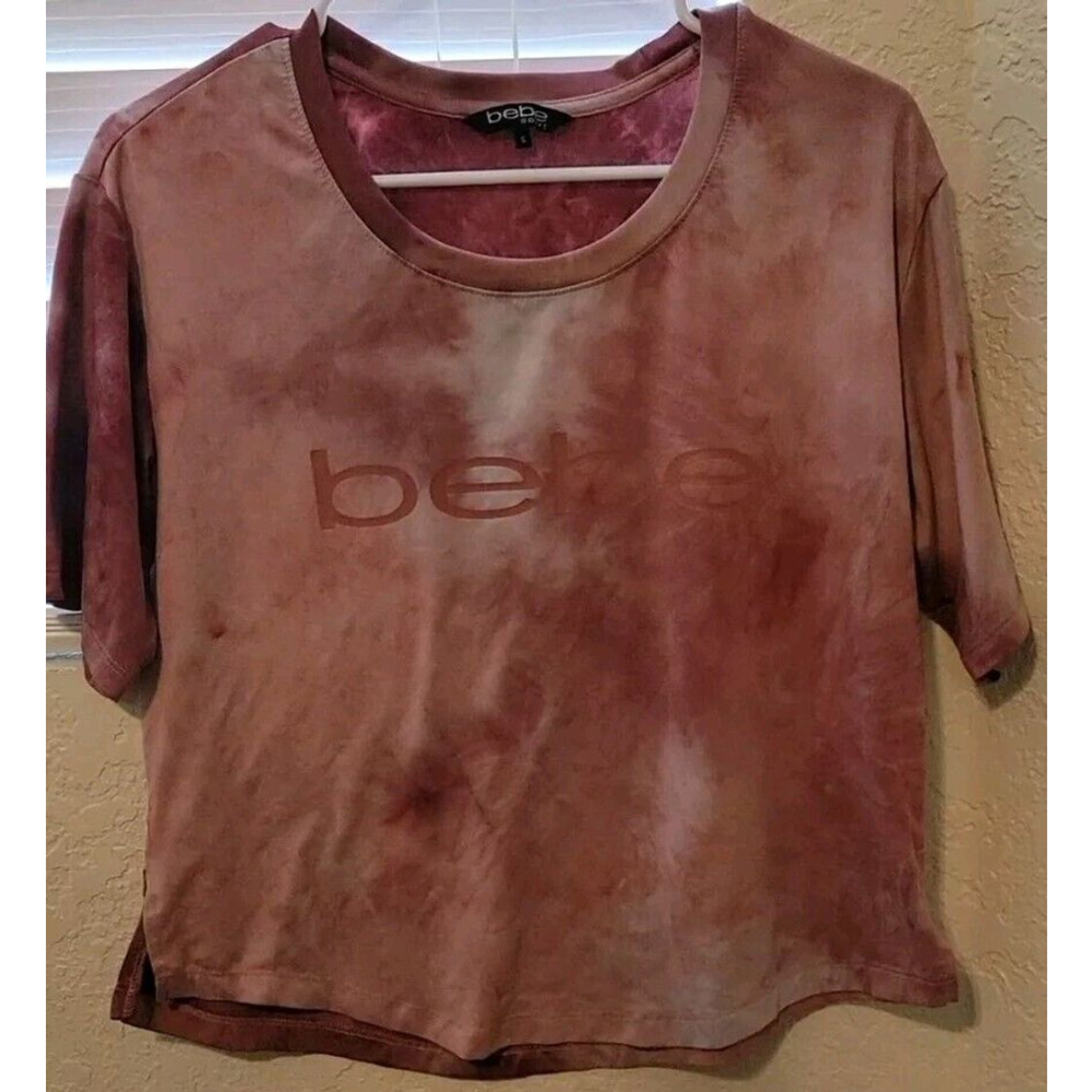 Womens bebe sport Top Pink Tie Dye Color Size Small Pre-owned